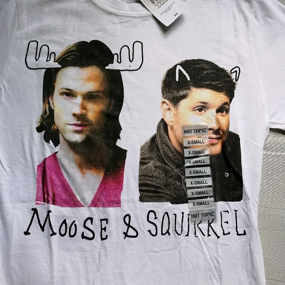 Supernatural TV show Moose & Squirrel *OFFICIAL MERCH* XS NEW